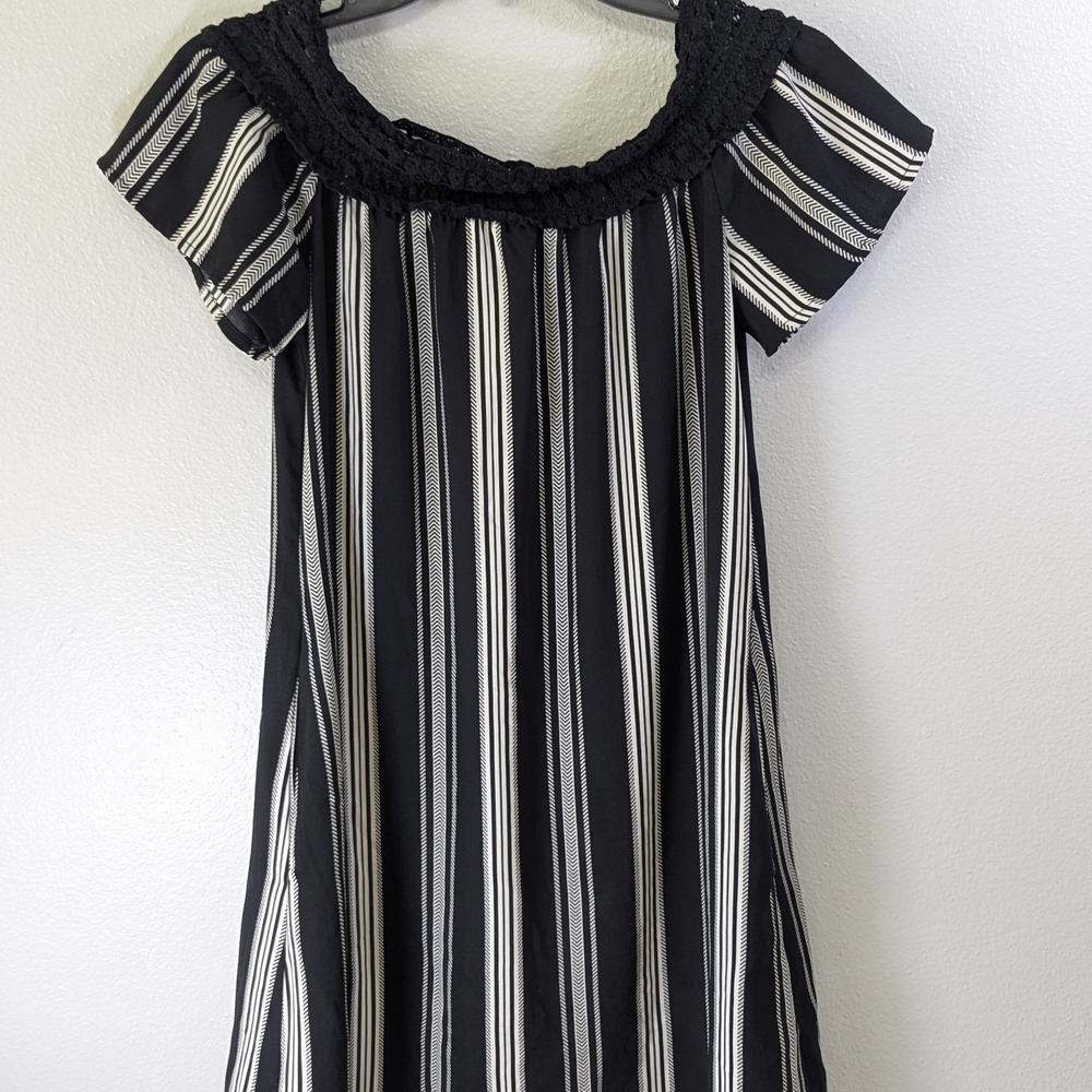 Candies Stylish Black and White Striped Dress